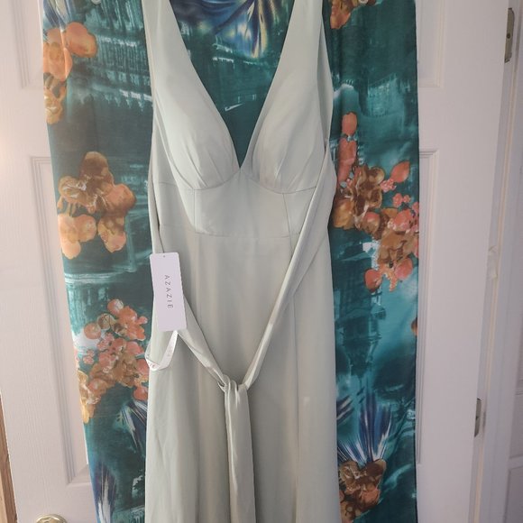 AZAZIE New w/Tag women's dress for Prom amazing Sedge color size- A8 CRISTINA - Picture 2 of 9